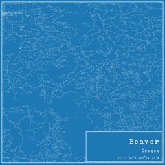 Blueprint US city map of Beaver, Oregon.