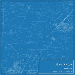 Blueprint US city map of Gervais, Oregon.