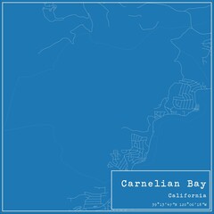 Blueprint US city map of Carnelian Bay, California.