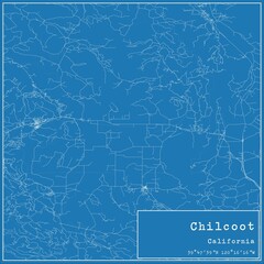 Blueprint US city map of Chilcoot, California.