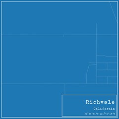 Blueprint US city map of Richvale, California.
