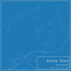 Blueprint US city map of Dutch Flat, California.