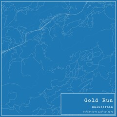 Blueprint US city map of Gold Run, California.