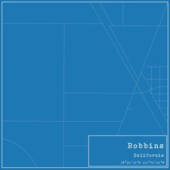 Blueprint US city map of Robbins, California.