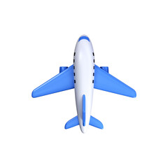 3d Airplane icon in flight. Air transport, travel.