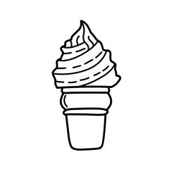 ice cream in doodle style. Vector illustration