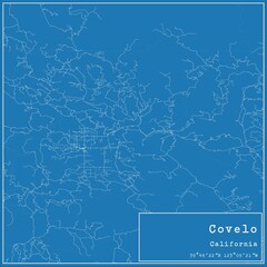 Blueprint US city map of Covelo, California. - obrazy, fototapety, plakaty