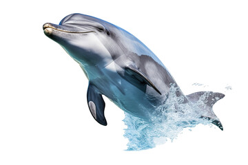 dolphin isolated white background PNG - obrazy, fototapety, plakaty