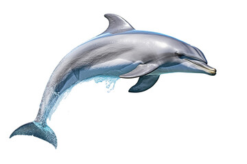 dolphin isolated white background PNG - obrazy, fototapety, plakaty