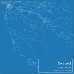 Blueprint US city map of Carmel, California.