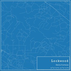 Blueprint US city map of Lockwood, California.