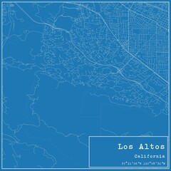 Blueprint US city map of Los Altos, California.