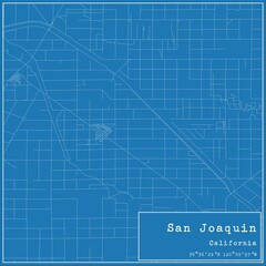 Blueprint US city map of San Joaquin, California.