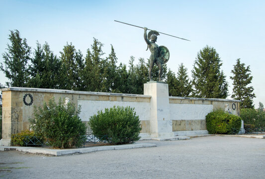 Leonidas statue the king of spartans in Thermopylae, Greece