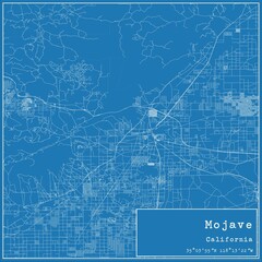 Blueprint US city map of Mojave, California.