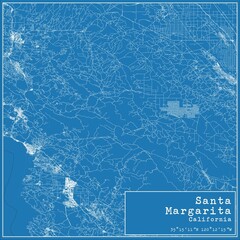 Blueprint US city map of Santa Margarita, California.