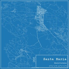 Blueprint US city map of Santa Maria, California. - obrazy, fototapety, plakaty