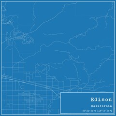 Blueprint US city map of Edison, California.