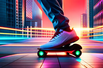 Fototapeta premium skateboarder in the city