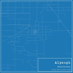 Obraz premium Blueprint US city map of Alpaugh, California.