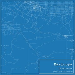 Blueprint US city map of Maricopa, California. - obrazy, fototapety, plakaty