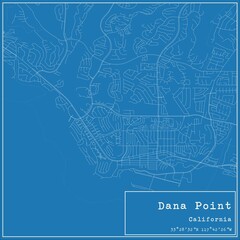 Blueprint US city map of Dana Point, California.