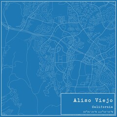 Fototapeta premium Blueprint US city map of Aliso Viejo, California.