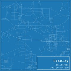 Obraz premium Blueprint US city map of Hinkley, California.
