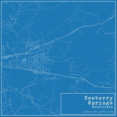 Blueprint US city map of Newberry Springs, California.