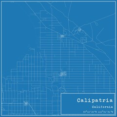 Blueprint US city map of Calipatria, California.