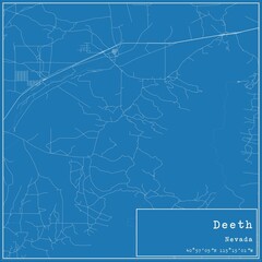 Blueprint US city map of Deeth, Nevada.
