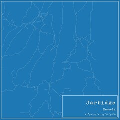 Blueprint US city map of Jarbidge, Nevada.