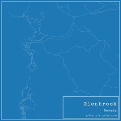 Blueprint US city map of Glenbrook, Nevada.