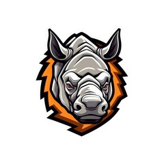 Fototapeta na wymiar Fierce Rhino Esports Logo on White Background. Generative AI
