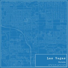 Blueprint US city map of Las Vegas, Nevada.