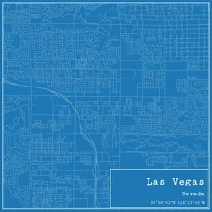Wandcirkels aluminium Blueprint US city map of Las Vegas, Nevada. © Rezona