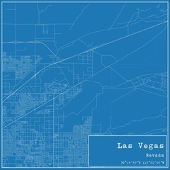 Blueprint US city map of Las Vegas, Nevada.