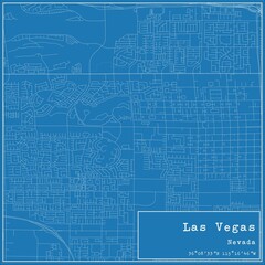 Blueprint US city map of Las Vegas, Nevada.