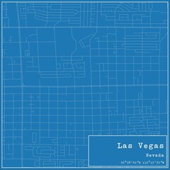 Blueprint US city map of Las Vegas, Nevada.