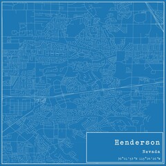 Blueprint US city map of Henderson, Nevada.