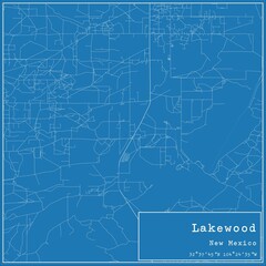 Blueprint US city map of Lakewood, New Mexico.