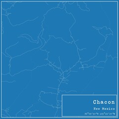 Blueprint US city map of Chacon, New Mexico.