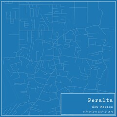 Fototapeta premium Blueprint US city map of Peralta, New Mexico.