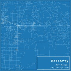 Fototapeta premium Blueprint US city map of Moriarty, New Mexico.