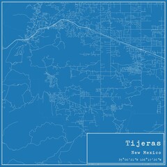 Blueprint US city map of Tijeras, New Mexico.