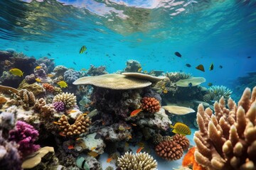 Naklejka na ściany i meble Vibrant Underwater Odyssey - AI Generated