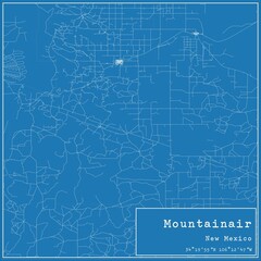 Blueprint US city map of Mountainair, New Mexico.