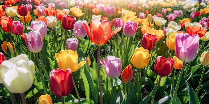 Tulip Field Radiance - AI Generated
