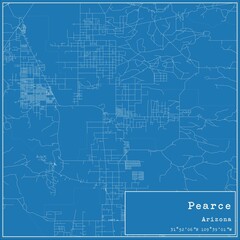 Blueprint US city map of Pearce, Arizona.