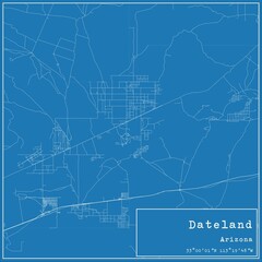 Blueprint US city map of Dateland, Arizona.